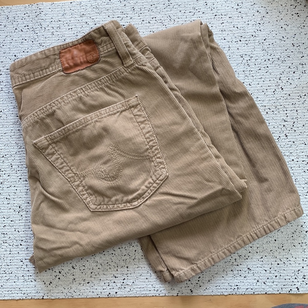 AG Adriano Goldschmied The Protege straight leg khaki corduroy pants 32 Short